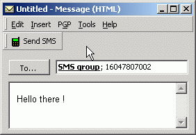 Send SMS text messages from Outlook